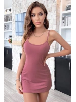 Kadın Pudra Sırt Kısmı Komple Dantelli Mini Gecelik
