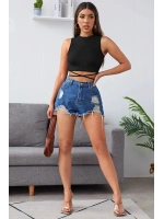 Kadın Siyah Çapraz Bağlamalı Crop Top Büstiyer