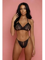 Kadın Siyah Dantelli Seksi Sütyen Takımı