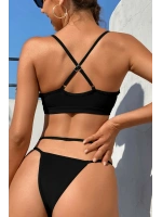 Kadın Siyah File Detaylı Özel Bikini Takımı