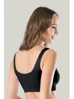 Kadın Siyah Kalın Askılı Çıkarılabilir Pedli Örme Seamless Dikişsiz Basic Büstiyer