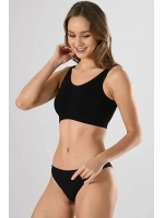 Kadın Siyah Kalın Askılı Çıkarılabilir Pedli Örme Seamless Dikişsiz Basic Büstiyer