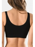 Kadın Siyah Kalın Askılı Çıkarılabilir Pedli Örme Seamless Dikişsiz Basic Büstiyer