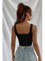 Kadın Siyah Kalın Askılı Crop Top Büstiyer