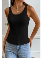 Kadın Siyah Kolsuz Kalın Askılı Uzun Crop Top Bluz & Atlet