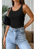 Kadın Siyah Kolsuz Kalın Askılı Uzun Crop Top Bluz & Atlet