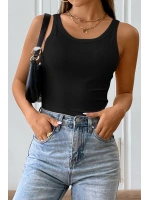 Kadın Siyah Kolsuz Kalın Askılı Uzun Crop Top Bluz & Atlet