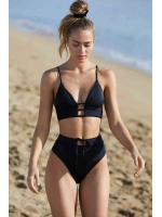 Kadın Siyah Yüksek Bel Özel Bikini Takımı