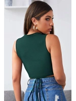 Kadın Yeşil Çapraz Bağlamalı Crop Top Büstiyer