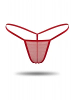 Tanga - Kırmızı Transparan Tül String - Kadın İç Giyim - KLBN00053