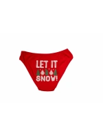 Yılbaşı Desenli Let İt Snow Pamuklu Külot - Kırmızı - KLBN22972