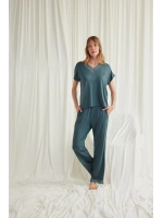Kısa Kollu V Yakalı Dantelli Pijama Takımı - KLBN29090