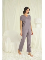 Kısa Kollu V Yakalı Dantelli Pijama Takımı - KLBN29235