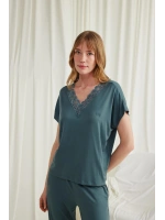 Kısa Kollu V Yakalı Dantelli Pijama Takımı - KLBN29090