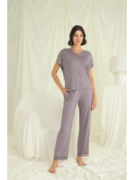 Kısa Kollu V Yakalı Dantelli Pijama Takımı - KLBN29235