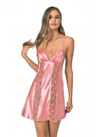 Kısa Saten Gecelik - Pembe - KLBN12727