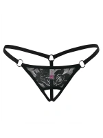 Liona Ağı Açık Siyah Dantelli Fantezi İç Çamaşırı G String