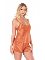 Oranj Saten Babydoll Şortlu Set - KLBN14093