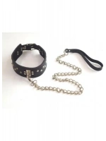 Şık Tasarım Zincir Tasma ve Siyah Kelepçe Harness Set