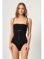 Siyah Göğsü Açık Agraflı Body Korse