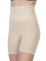 Önü Dantelli Yüksek Bel Boxer Korse - Ten - KLBN30563