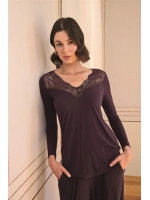 Uzun Kollu ve Dantelli Pijama Takımı - KLBN29179