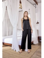 Viskon Dantelli ve Dekolteli Saten Pijama Takımı - KLBN29221