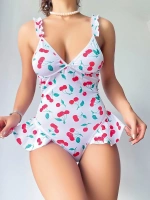 Vişne Desenli Fantazi Body - KLBN24204