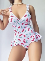 Vişne Desenli Fantazi Body - KLBN24204