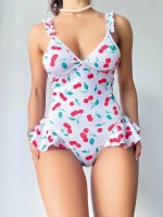 Vişne Desenli Fantazi Body - KLBN24204
