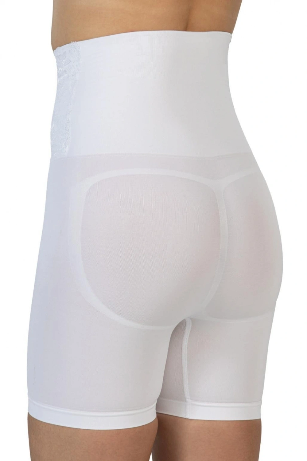 Önü Dantelli Yüksek Bel Boxer Korse - Beyaz - KLBN30562