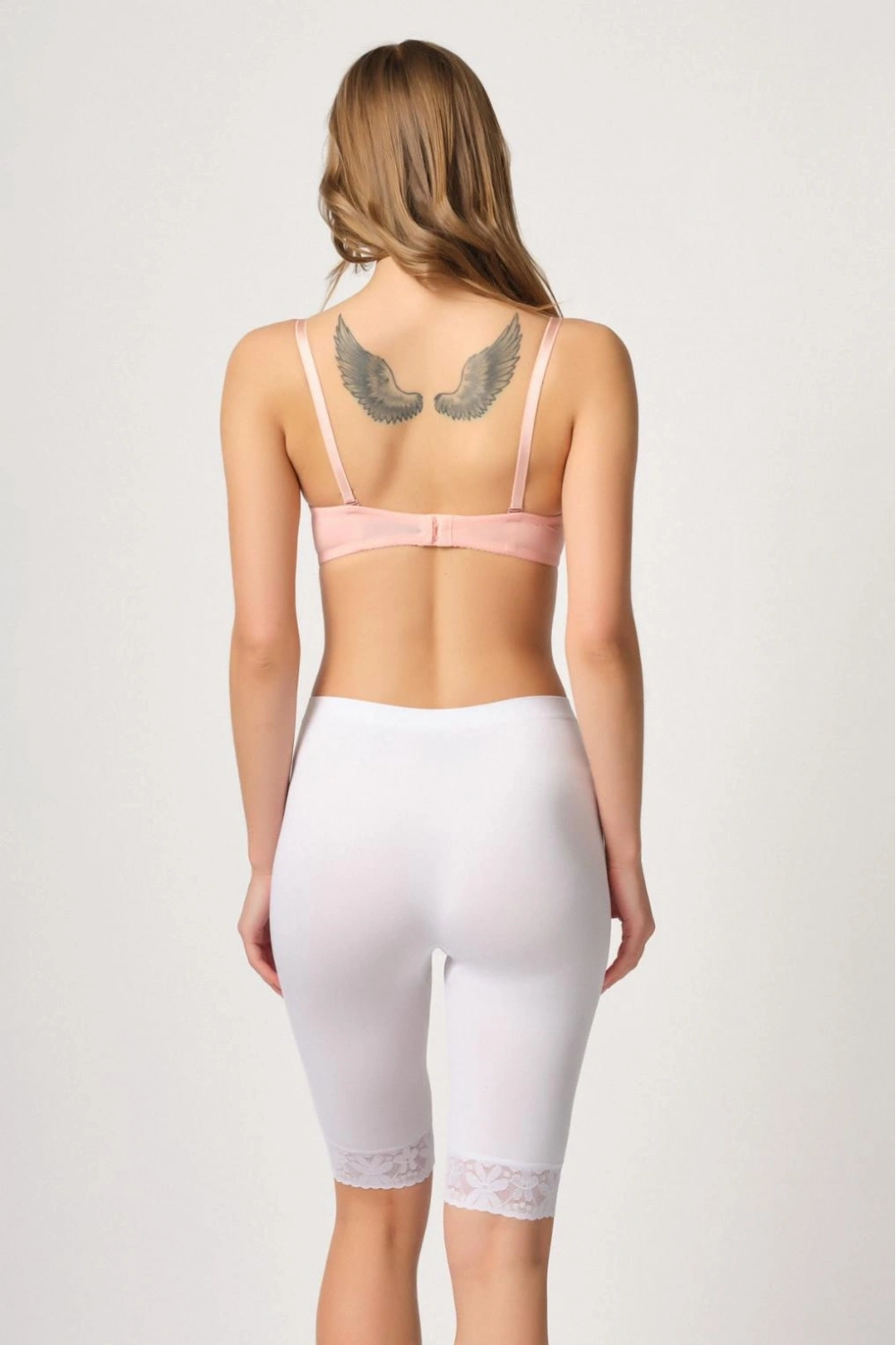 Soft Uzun Paça Dantelli Boxer - Beyaz - KLBN30429