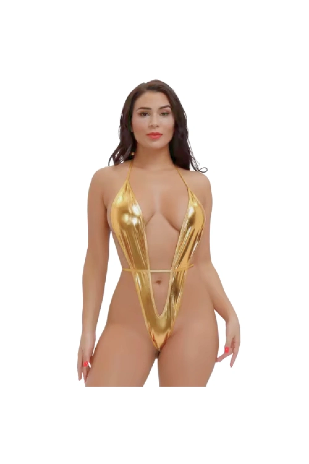 Fantezi Altın Parlak Bodysouit   10135