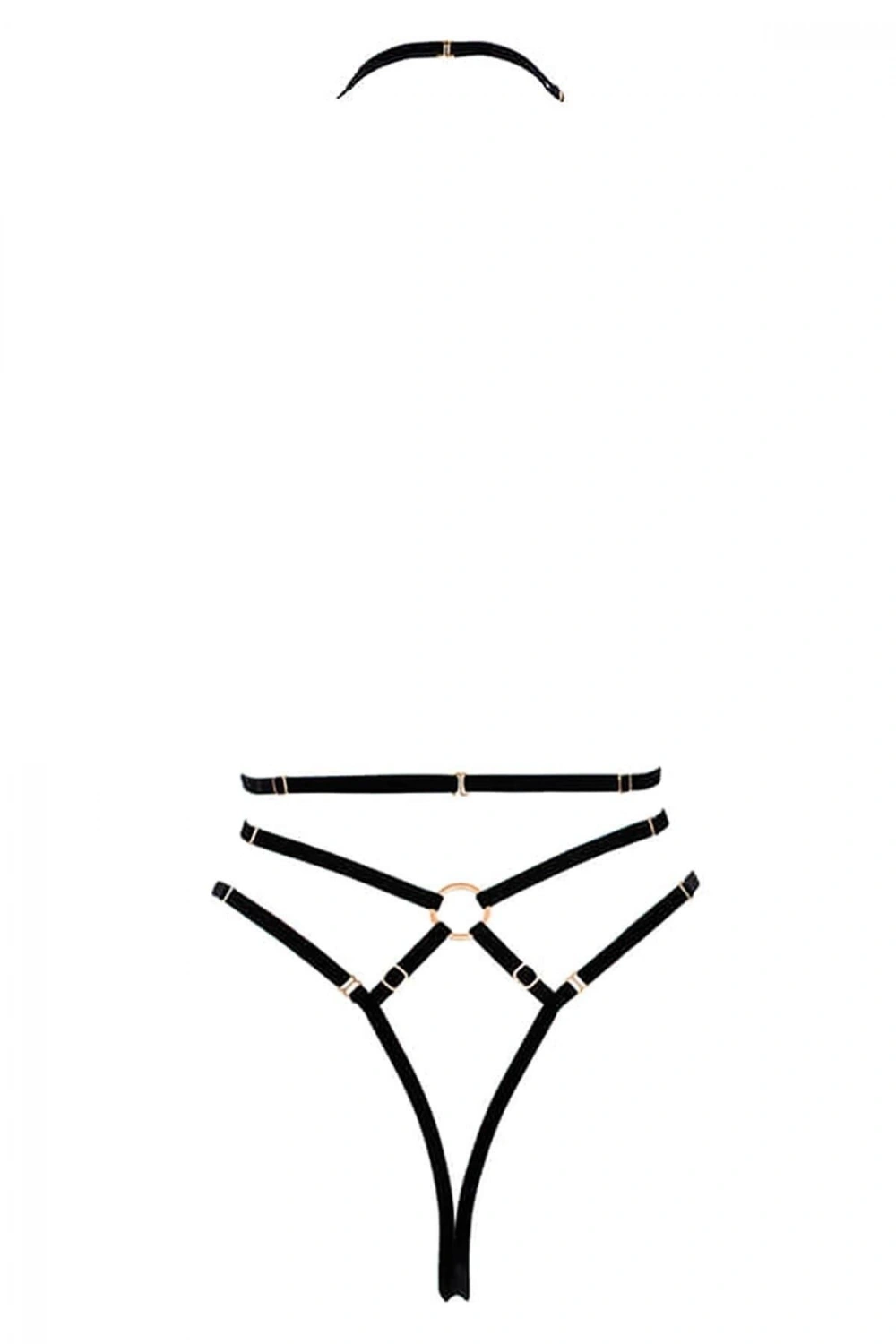 Göğüs Detaylı Fantazi Harness - Siyah - KLBN24561
