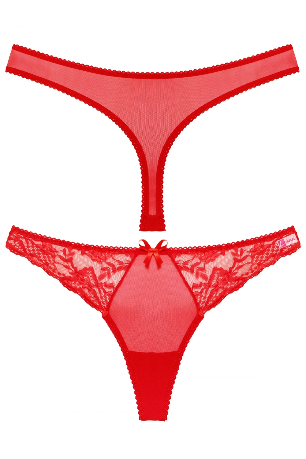 Liona Kırmızı Dantelli Fantezi G String Külot