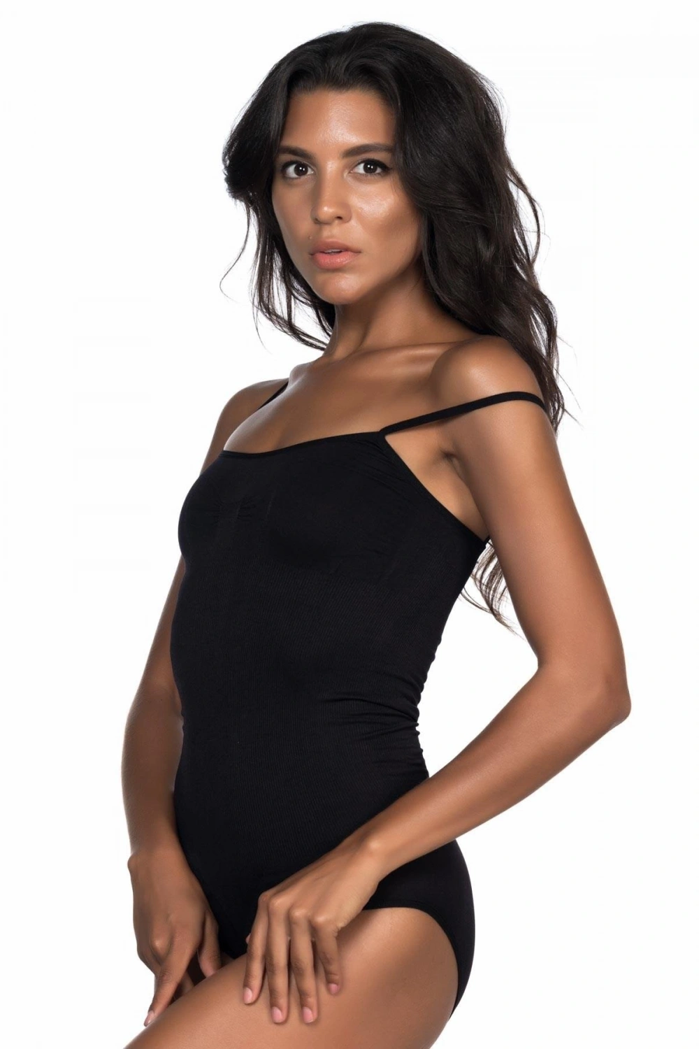 Soft İp Askılı Çıtçıtlı Body - Siyah - KLBN29283
