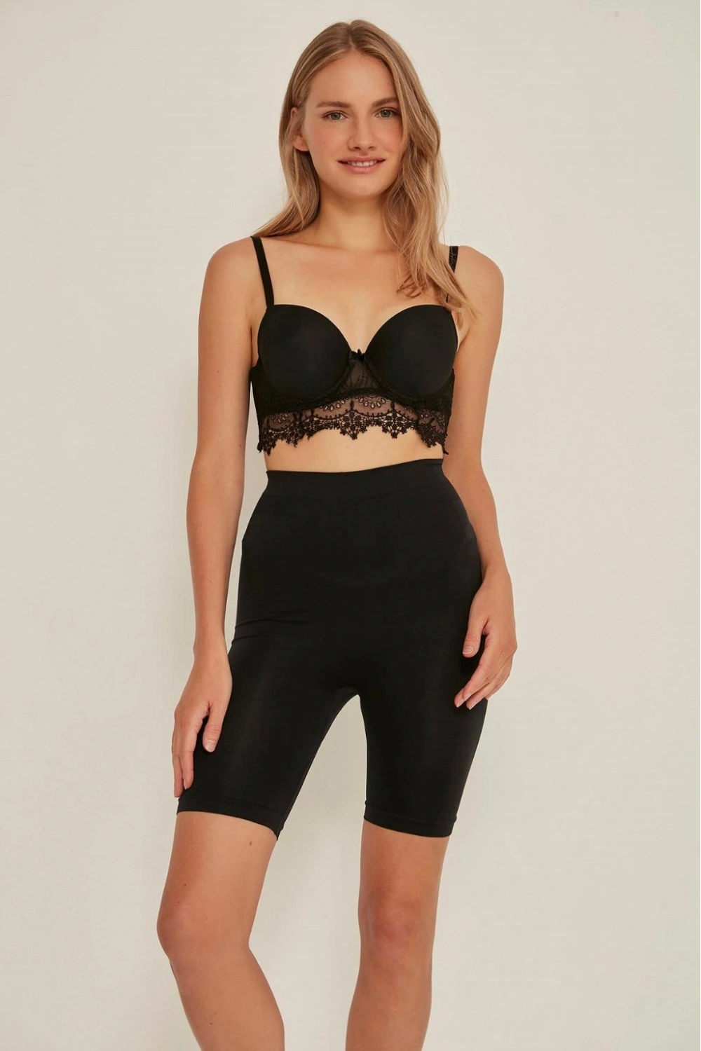 Soft Uzun Paçalı Boxer Korse - Siyah - KLBN29441