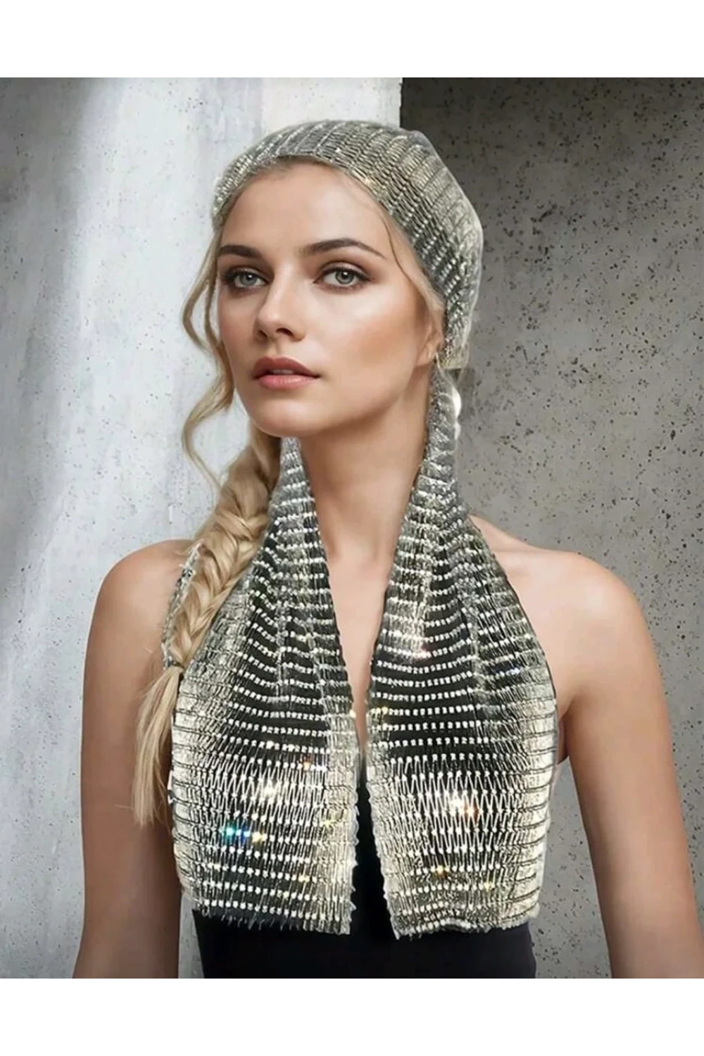 Taşlı Kafa Aksesuarı Kristal Bandana