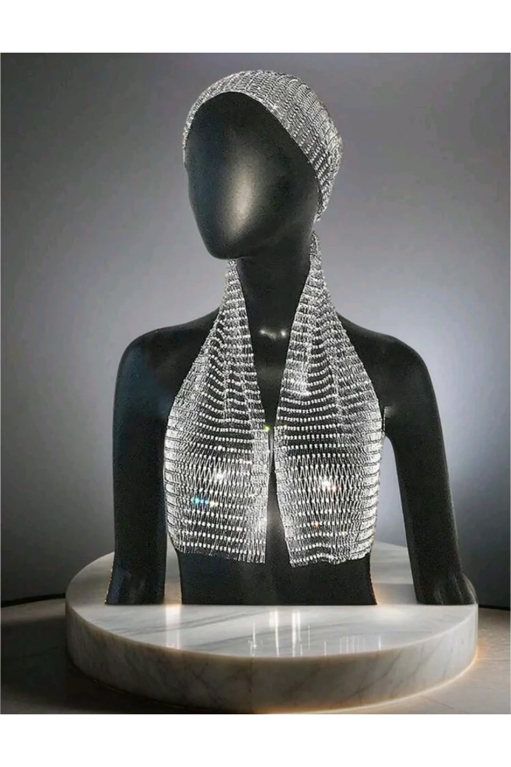 Taşlı Kafa Aksesuarı Kristal Bandana