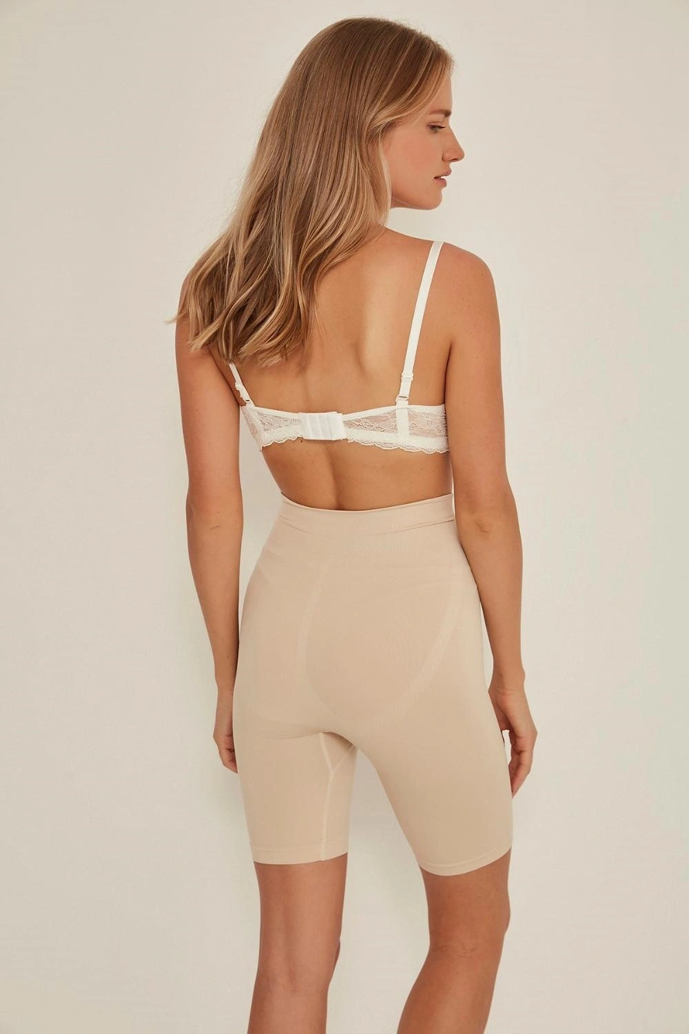 Soft Uzun Paçalı Boxer Korse - Ten - KLBN29443