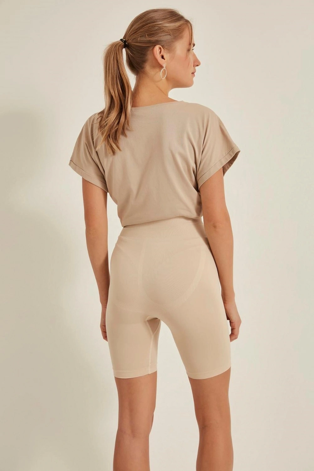 Soft Uzun Paçalı Boxer Korse - Ten - KLBN29443