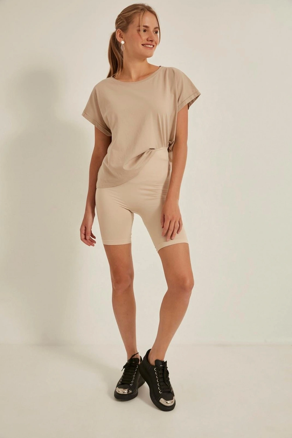 Soft Uzun Paçalı Boxer Korse - Ten - KLBN29443