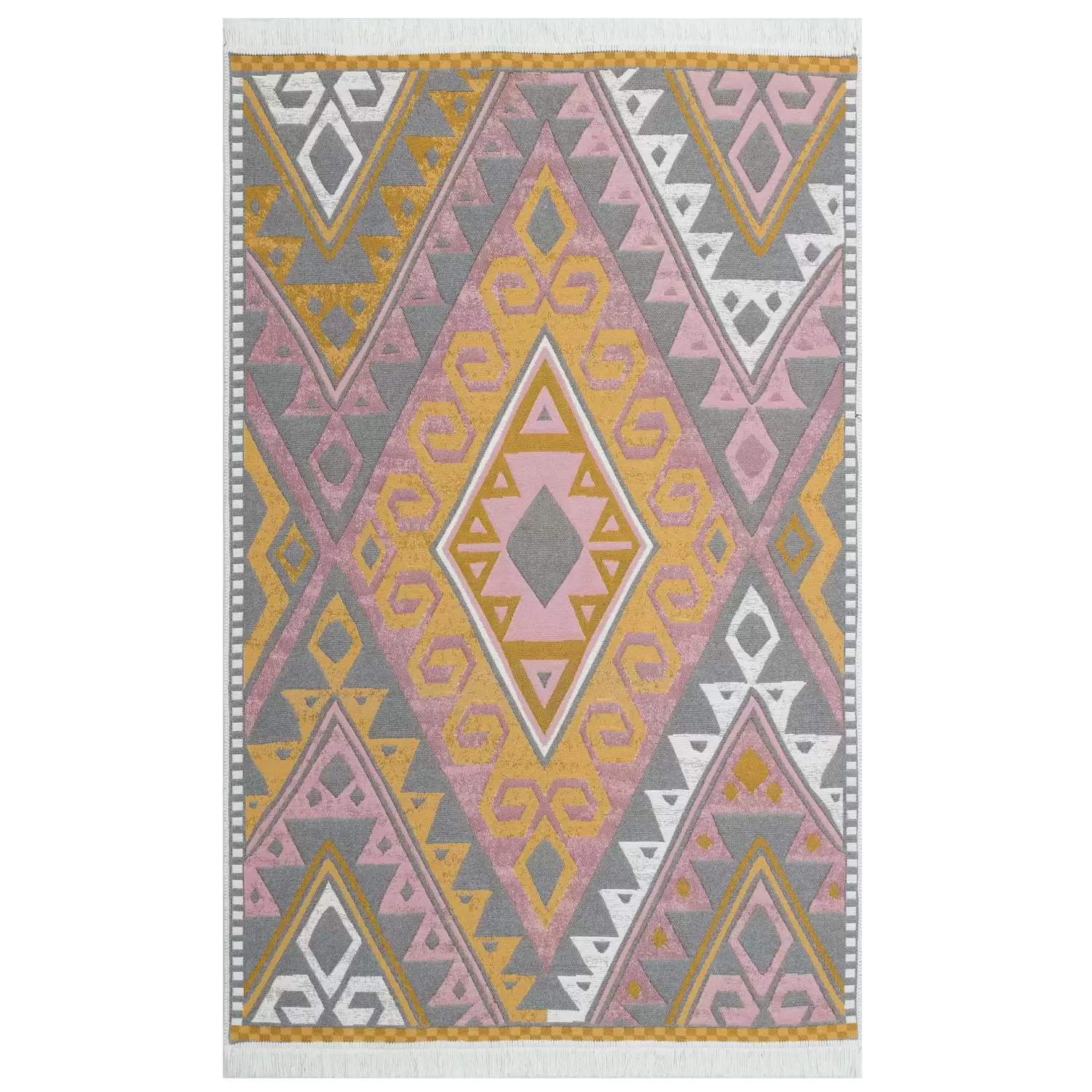 Eko Halı Arya Ar 08 Pınk Yellow Desenli Dokuma Kilim