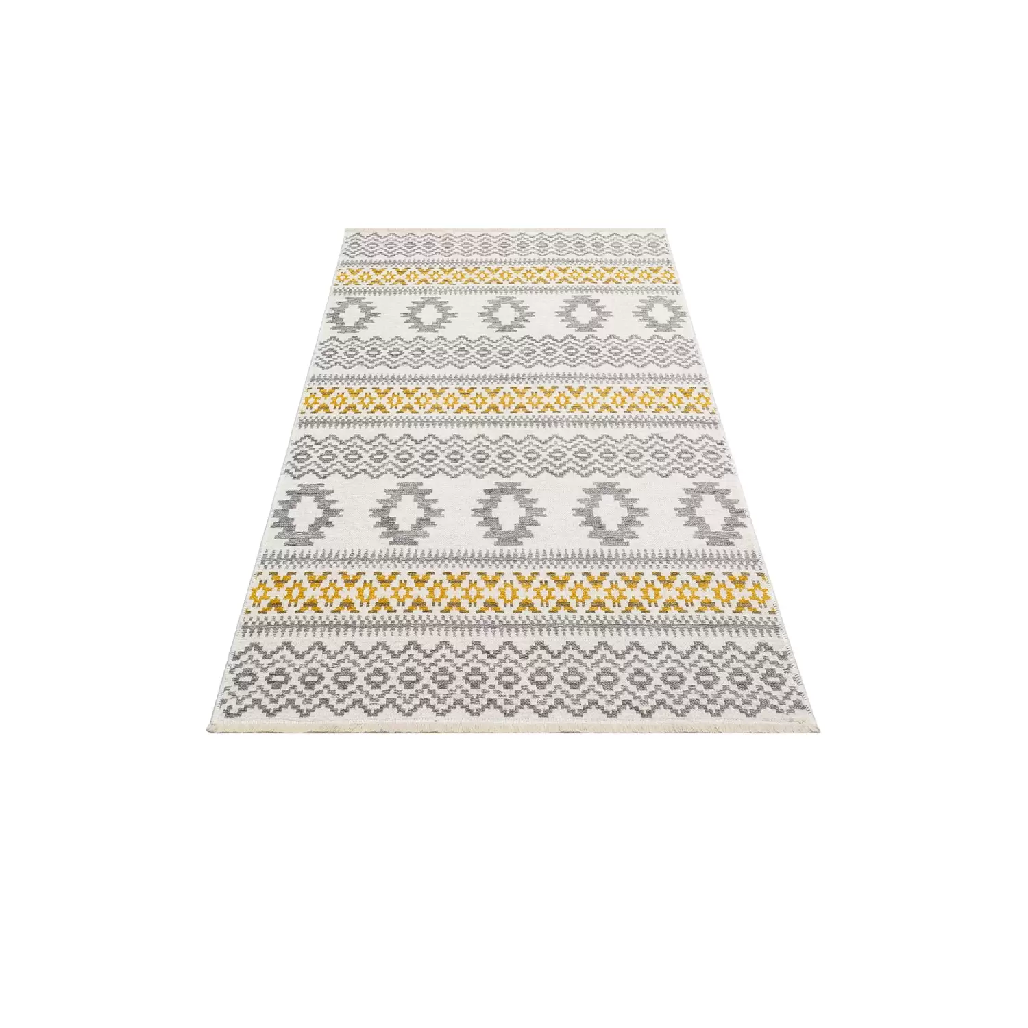 Eko Halı Nk 09 Grey Yellow Modern İskandinav Kilim