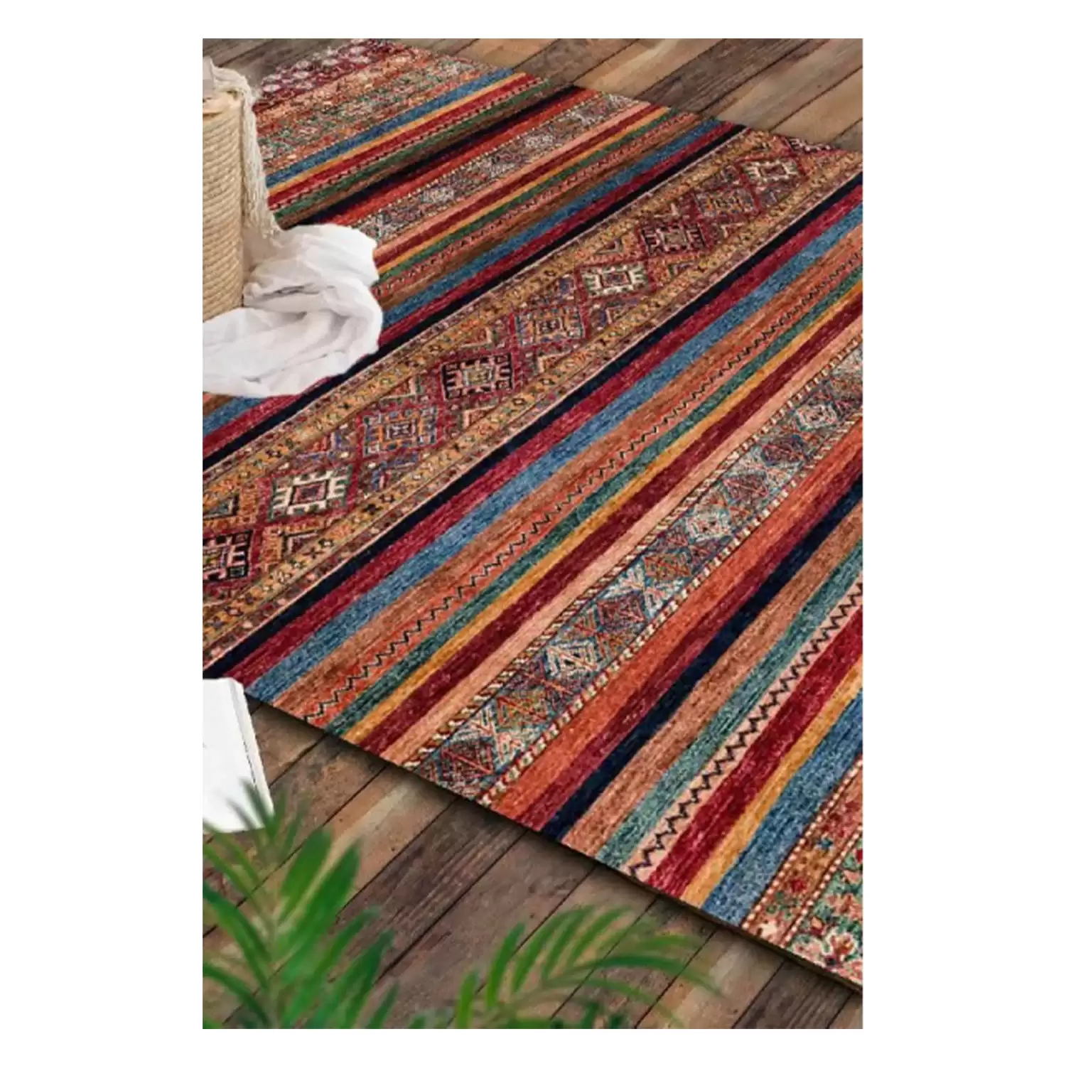 Evimod Antik 03 Geleneksel Kilim Desenli Vintage Yıkanabilir Kaymaz Taban Dekoratif Halı