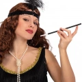 1920'ler Gatsby Aksesuar Seti – Siyah Charleston Saç Bandı & Sigaralık