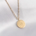 316L Çelik Gold Renk Burçlar İşleme Kadın Kolye - Lisinya