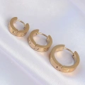 316L Çelik Gold Renk Model 3lü Halka Küpe