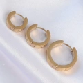 316L Çelik Gold Renk Model 3lü Halka Küpe