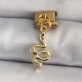 316L Çelik Gold Renk Sallantı Yılan Model Nomination Charm - Lisinya